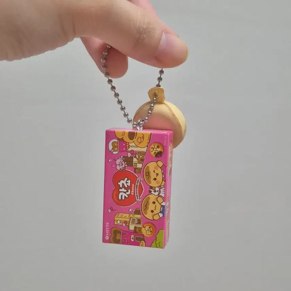 [BUNJANG] Lotte Kanncho Miniature Keychain / 롯데 칸쵸 미니어처 키링