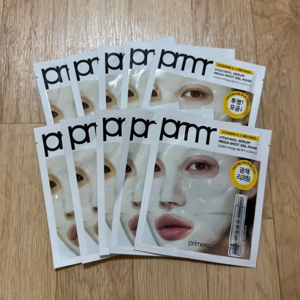 [BUNJANG] Primera Vita-Cinol Serum Mega Shot Gel Mask Pack (10 Sheets) / 프리메라 비타티놀 세럼 메가샷 겔마스크 마스크팩 10매