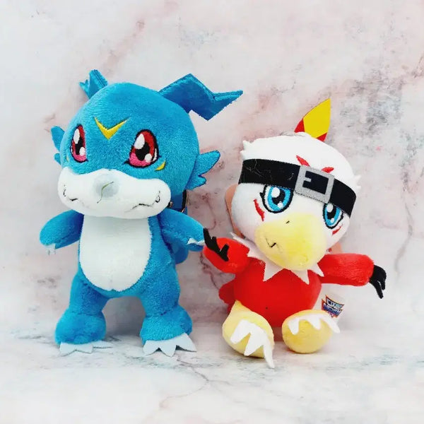 [BUNJANG] Digimon V-mon & Hawkmon Plush Keychain Set (8cm) / 일괄) 파워디지몬 브이몬, 호크몬 키링인형 8센치
