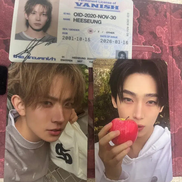 [BUNJANG] ENHYPEN The New : Varnish Album Photocard Set (Heeseung, Sunoo) / 엔하이픈 엔진반 이희승 에반 판매
