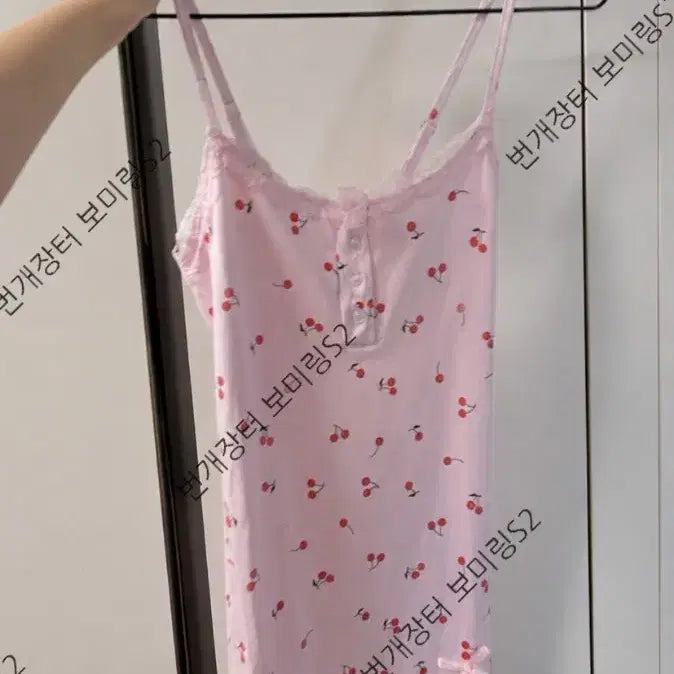 [BUNJANG] Cherry Slip Dress - Women's Innerwear / (착샷) 체리 슬립 원피스 여성 속옷 중고