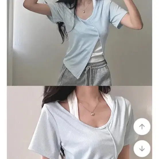[BUNJANG] Rap Half Sleeve T-Shirt Sky Blue / 랩 반팔 티셔츠 하늘색