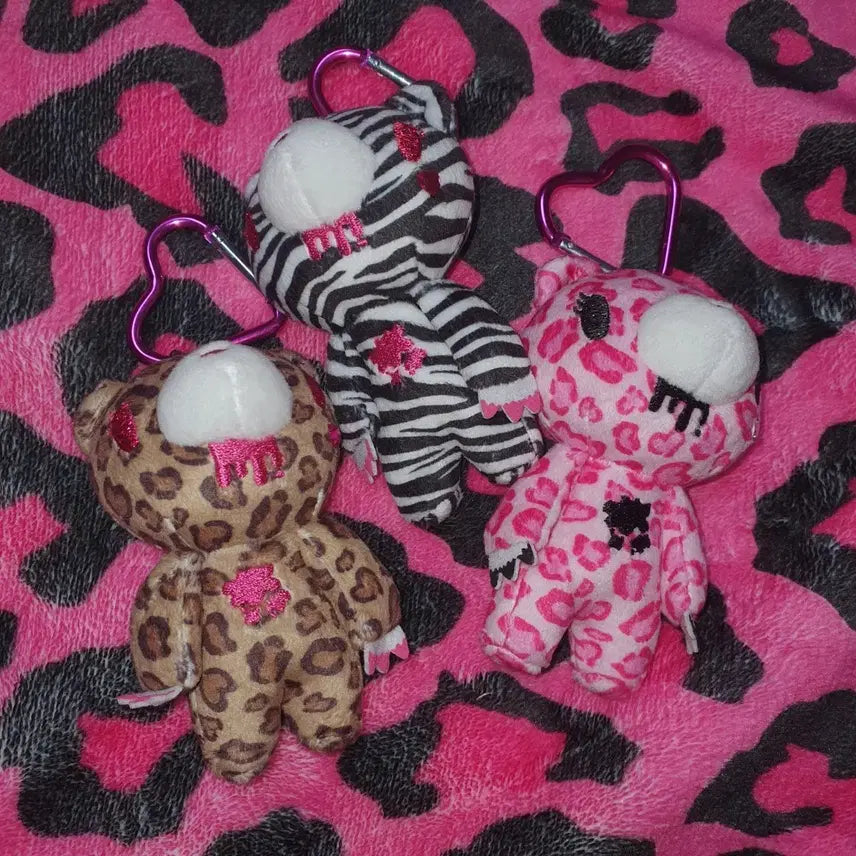 [BUNJANG] Glumi Bear Leopard Zebra Gyaru Doll Bundle Set / 글루미베어 키링 호피 지브라 갸루 인형 일괄