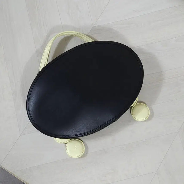 [BUNJANG] Bambole Black Yellow Circle Strap Shoulder Bag / 밤볼레 블랙 옐로우 서클 스트랩 숄더백