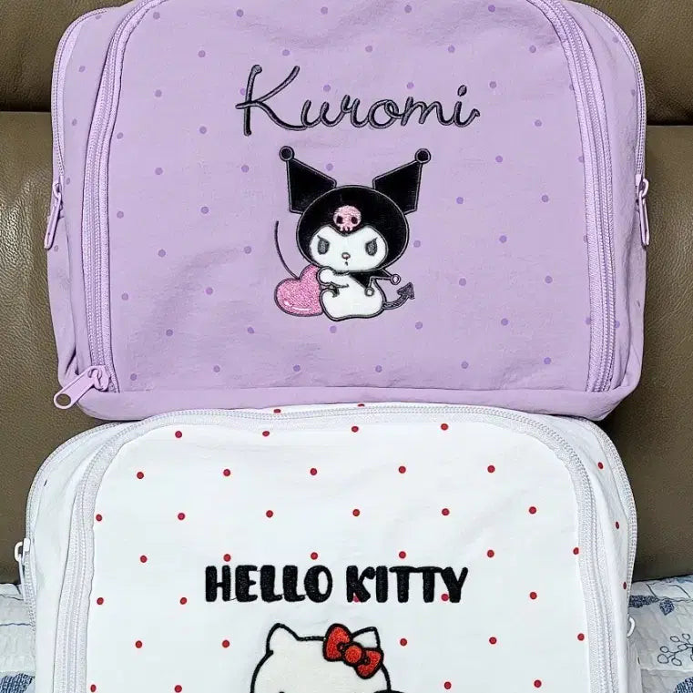 [BUNJANG] Sanrio Kuromi & Hello Kitty Pouch Bag Set (New) / 산리오 정품 쿠로미/헬로키티 파우치 가방 세트(새상품)