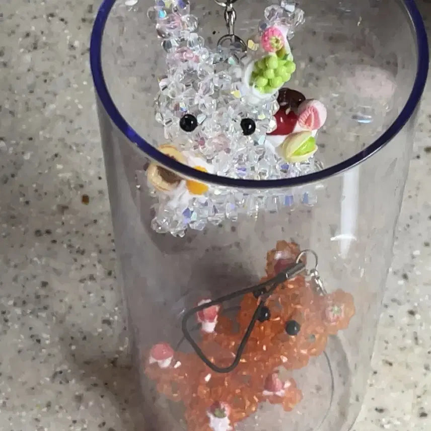 [BUNJANG] Handmade Beaded Keychain Set (Bunny & Bear) / 토끼비즈키링 곰돌이비즈키링 핸드메이드 핸메 빈티지키링