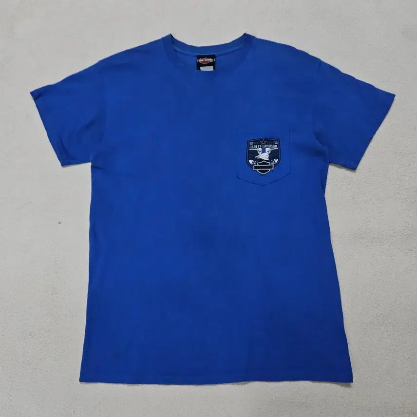 [BUNJANG] Harley-Davidson Seoul Skull Helmet Blue T-Shirt / 할리데이비슨 서울 스컬 헬멧 블루 반팔티 급처