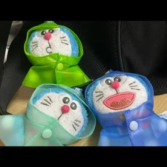 [BUNJANG] Doraemon Raincoat Plush Keyring Set / 도라에몽 우비 인형 키링 세트
