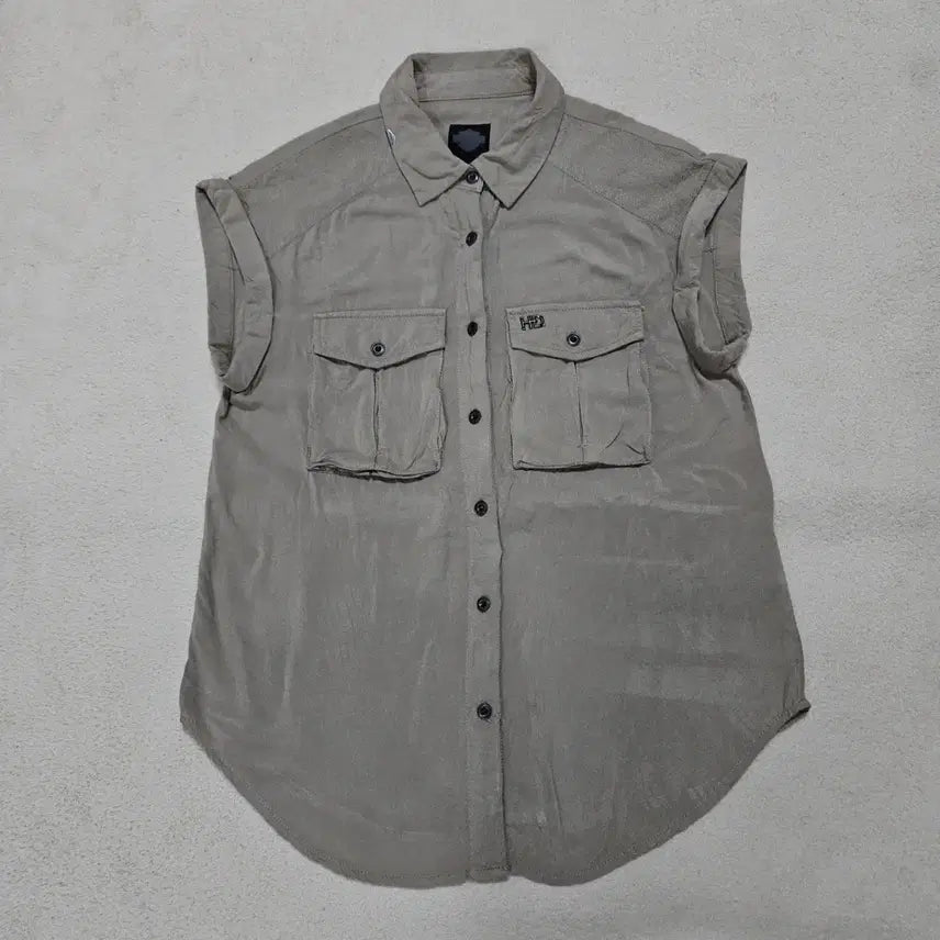 [BUNJANG] Harley-Davidson Western Rayon Sleeveless Rolled-Up Shirt / 할리데이비슨 웨스턴 레이온 롤업 민소매 급처