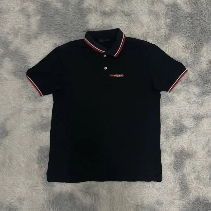 [BUNJANG] Prada PK Short Sleeve Polo T-Shirt Black L / 프라다 PK 반팔 카라 티셔츠 블랙 [L]