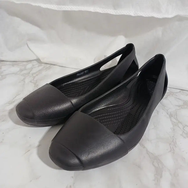[BUNJANG] Crocs Cardi Pumps Flat Shoes US W7 / 여성 크록스 카디 펌프스 플랫슈즈  240 (26D341)