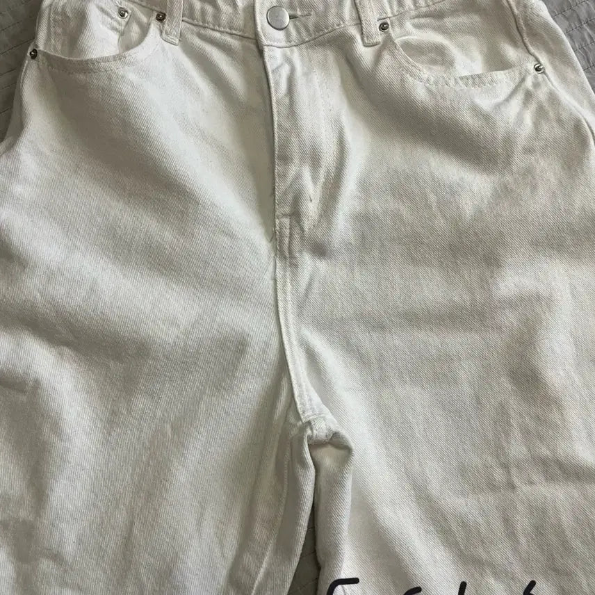 [BUNJANG] White Wide Leg Pants / 흰색 와이드 바지