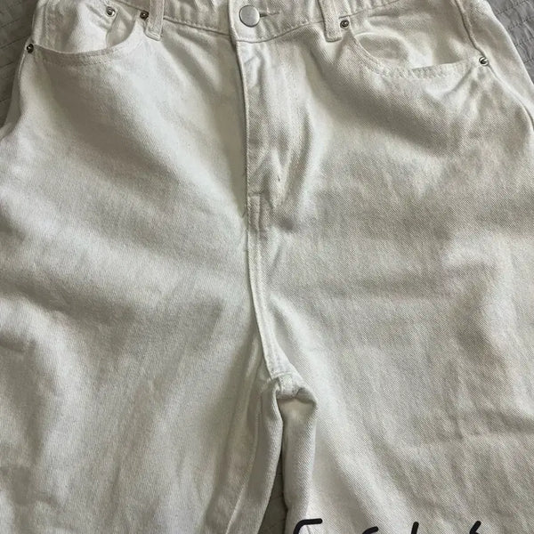 [BUNJANG] White Wide Leg Pants / 흰색 와이드 바지