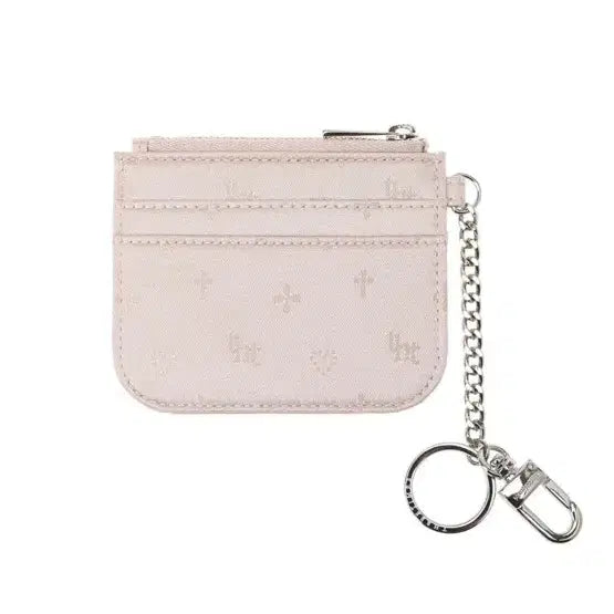 [BUNJANG] 3Times THt Jacquard Chain Card Wallet Pink / 쓰리타임즈 tht 자카드 체인 카드 지갑 핑크