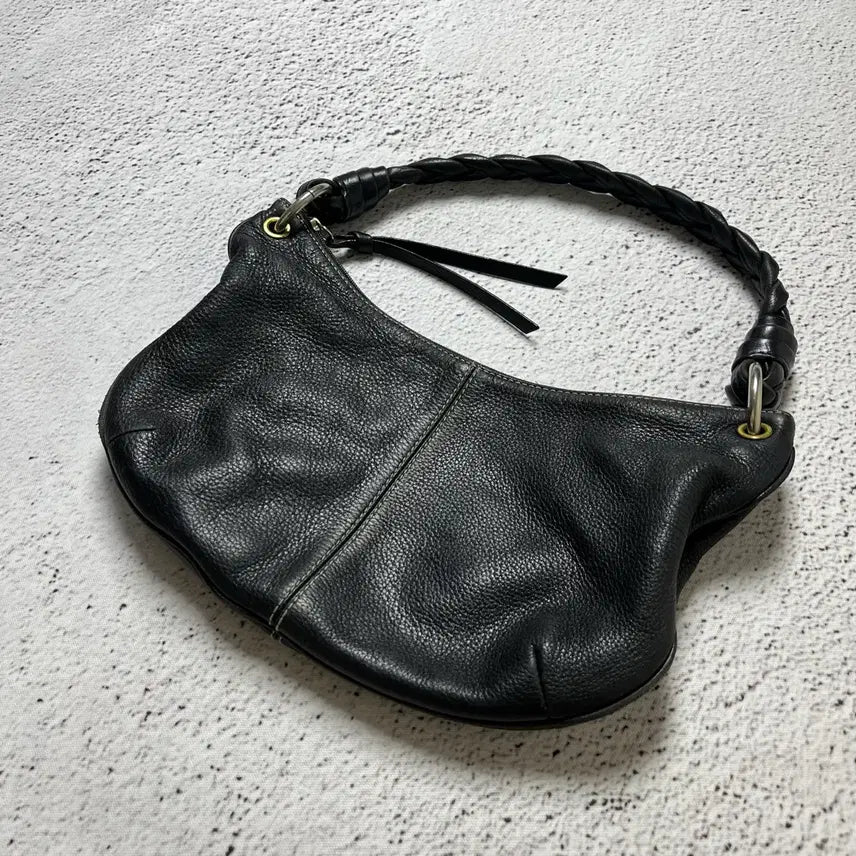 [BUNJANG] Lauren Ralph Lauren 00s Braided Handle Pebbled Leather Hobo Bag / 00s Lauren Ralph Lauren Braided Handle Pebbled Leather Hobo Bag