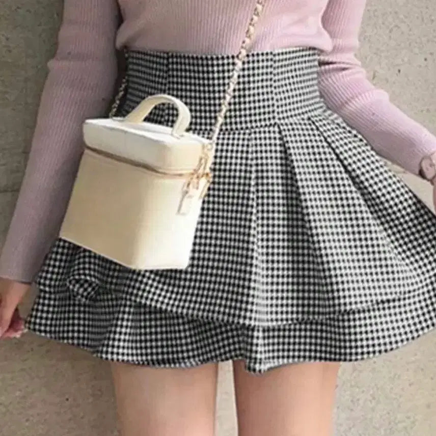 [BUNJANG] GRL Chidorii Check Mini Skirt / 체크 미니스커트 미셸마카롱깔 GRL깔 쉬인 치도리 치마