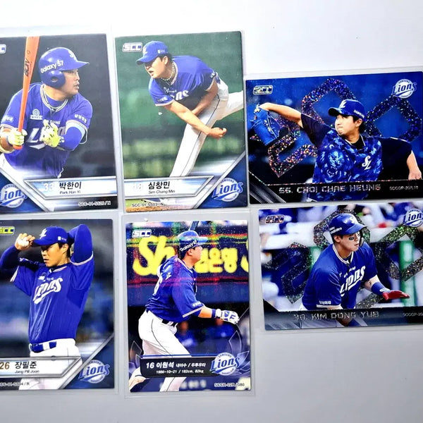 [BUNJANG] Samsung Lions Baseball Cards Bundle (Park Han-yi, Sim Chang-min, Lee Won-seok, etc.) / 삼성라이온즈 SCC 6장 묶음 박한이 심창민 이원석 등