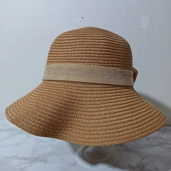 [BUNJANG] Rose Ribbon Rattan Hat / 여성 장미리본 라탄모자 (26F53)