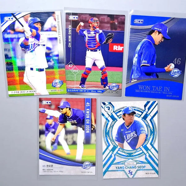 [BUNJANG] Samsung Lions Players SCC Set (Koo Ja-wook, Kang Min-ho, Won Tae-in) / 구자욱 강민호 원태인 등 삼성라이온즈 SCC 5장 묶음