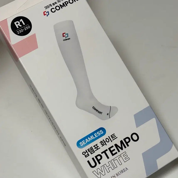 [BUNJANG] Comfort Up Tempo Performance Sports Socks R1 White / 컴포트 업템포 기능성 스포츠 R1 화이트 양말 230-250