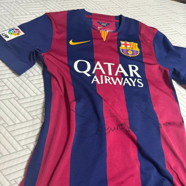 [BUNJANG] Barcelona 2014-15 Home Football Jersey (Size S) - Unverified Autograph / 14-15 바르셀로나 유니폼 노마킹