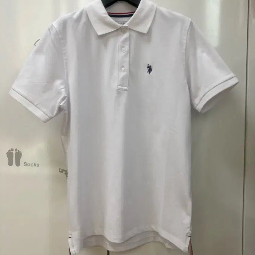 [BUNJANG] U.S. Polo Assn. Women's White Cotton Blend Short Sleeve Polo Shirt (Size 95) / US 폴로 여성 반팔 카라티 (95) 새상품