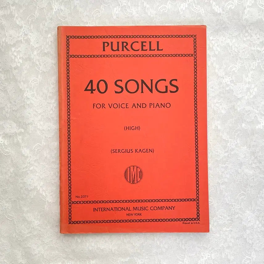 [BUNJANG] Henry Purcell 40 Songs for High Voice Sheet Music Book / [해외 악보/ 절판도서/ 희귀도서] 영국 헨리 퍼셀 40곡집 (고음용)/ Purcell