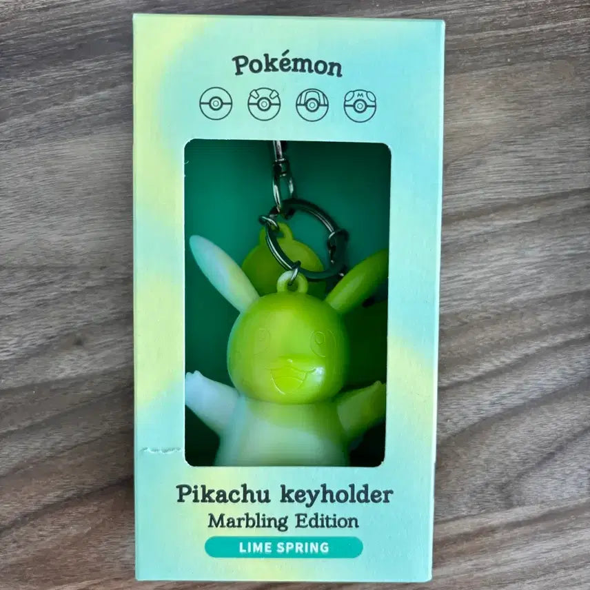 [BUNJANG] Pokemon Pikachu Marbling Edition Keychain Lime Spring / 포켓몬스터 피카츄 키홀더 마블링 에디션 라임스프링
