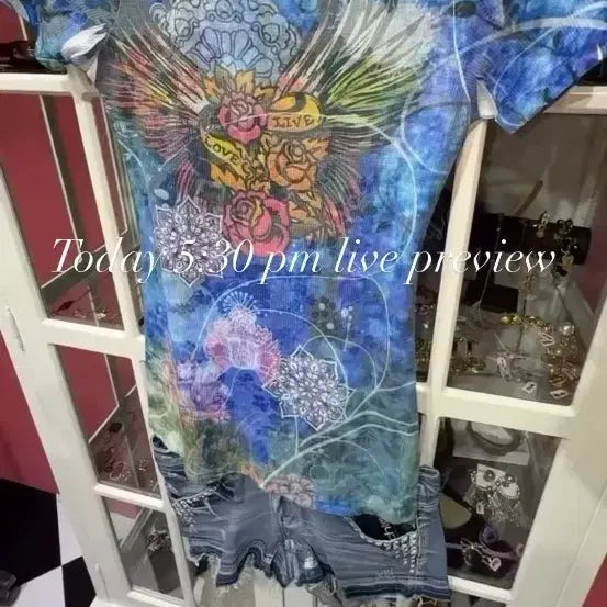 [BUNJANG] Gal Y2K Wing Short Sleeve T-Shirt / 갸루Y2K날개 반팔 티셔츠
