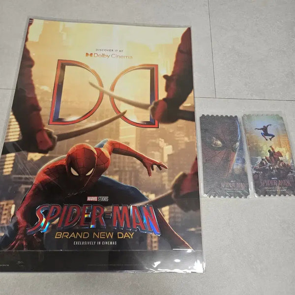 [BUNJANG] Spider-Man Original Ticket Bundle Set (A+B) & Dolby Poster / 일괄) 스파이더맨 오리지널티켓(A+B) , 돌비포스터