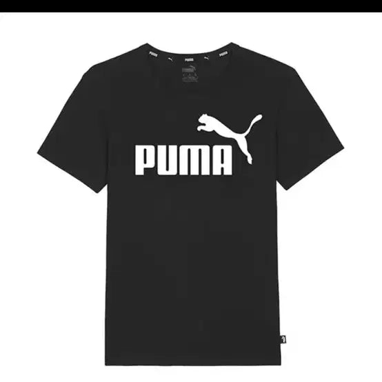 [BUNJANG] Puma Basic Logo Short-Sleeve T-Shirt Black / 퓨마 기본 로고 반팔 티셔츠 블랙