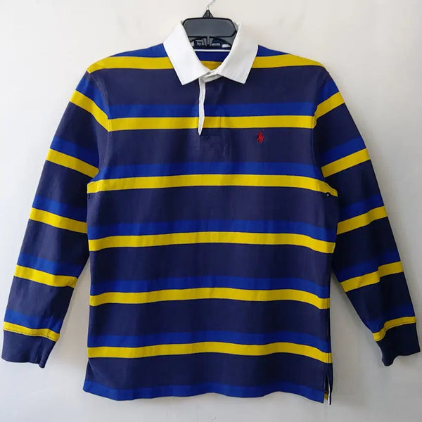 [BUNJANG] Polo Ralph Lauren Striped Rugby T-Shirt L/105 / 폴로랄프로렌 빈티지 L/105 스트라이프 럭비 티셔츠. NY. +B.