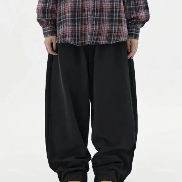 [BUNJANG] Take Easy Giant Fit Solid Sweatpants Black M / 테이크이지 자이언트핏 솔리드 스웻 팬츠 블랙 M사이즈