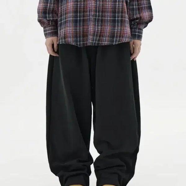 [BUNJANG] Take Easy Giant Fit Solid Sweatpants Black M / 테이크이지 자이언트핏 솔리드 스웻 팬츠 블랙 M사이즈