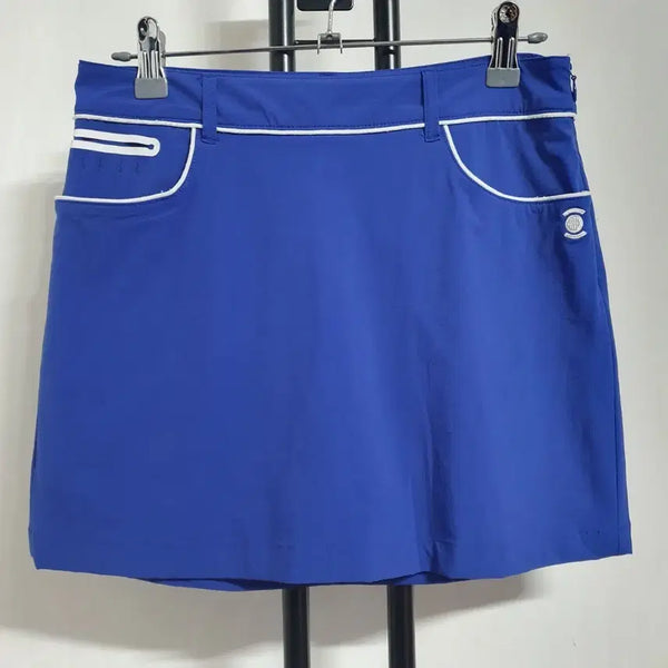 [BUNJANG] W.Angle Blue Pleated Golf Skort (25-26 Inch) / 25~26인치 와이드앵글 골프 치마바지 블루