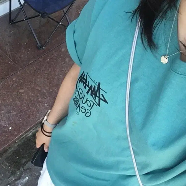 [BUNJANG] Stussy Tough Guy Ocean Mint T-Shirt / 스투시 터프가이 오션 민트 반팔티셔츠