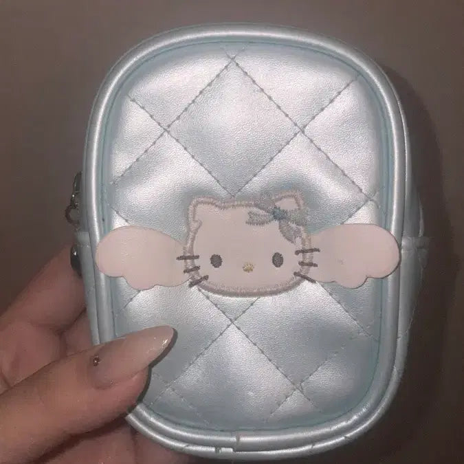 [BUNJANG] Sanrio Hello Kitty Quilted Pouch (Angel Kitty) / 정품)키티 퀼트 파우치(천사키티)