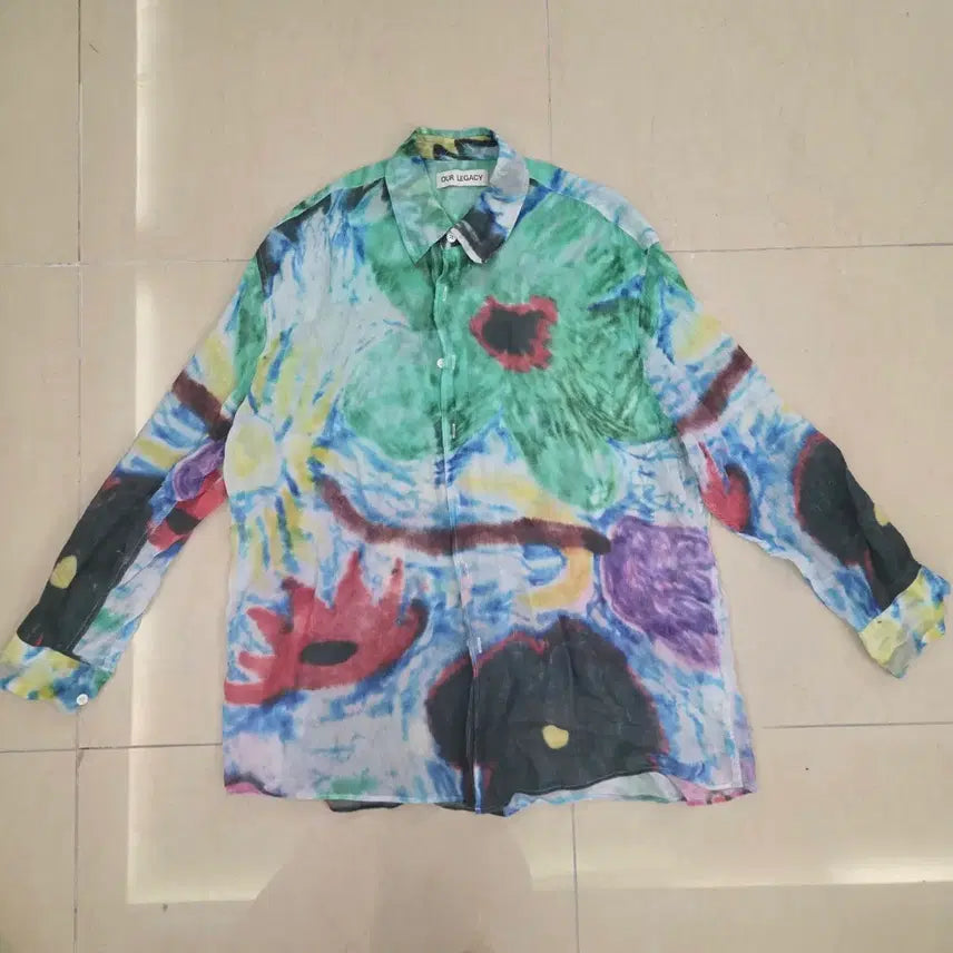 [BUNJANG] OUR LEGACY Green Blue Pattern Shirt / OUR LEGACY 아워레가시 셔츠 그린 블루 패턴 새제품