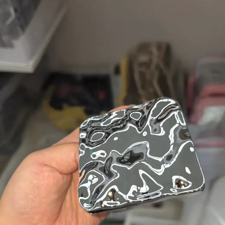 [BUNJANG] Y2K Silver Chrome Compact Double-Sided Mirror / [미개봉] Y2K실버 크롬 콤팩트 양면거울