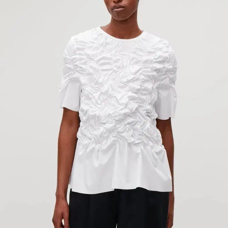 [BUNJANG] COS Shirring Short Sleeve T-Shirt (Size M) / 코스 COS 셔링 반팔 티셔츠 M사이즈