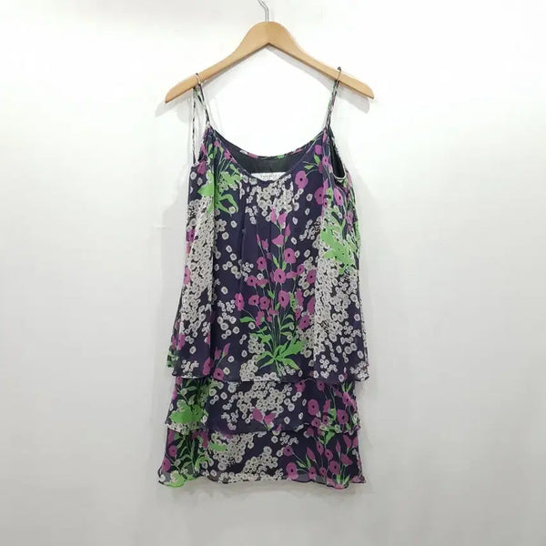 [BUNJANG] Zara Floral Pattern Silk Sleeveless Mini Dress Women's L / R805 자라 꽃 패턴 실크 휴양지룩 슬리브리스 나시 미니 원피스 여L