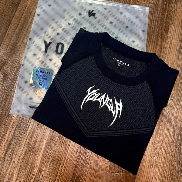 [BUNJANG] Youngla Warrior Compression Short Sleeve T-Shirt Black M / 영엘에이 youngla 워리어 컴프레션 반팔 블랙 M 판매 압도 프리덤 본투윈