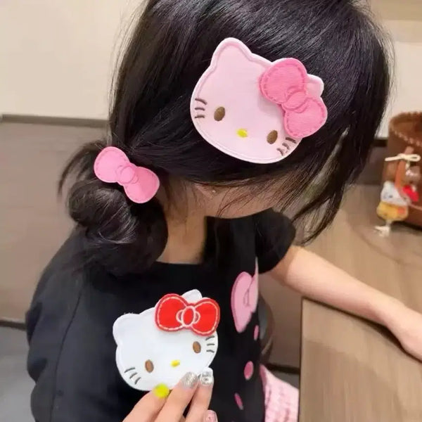 [BUNJANG] Ribbon Hair Clip Set / (핑크, 레드)헤어클립 리본 헤어 악세서리 헤어핀 머리고정