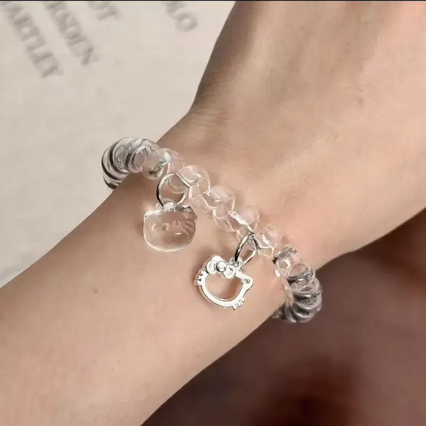 [BUNJANG] Clear Spiral Hair Ties Set / 고양이 머리끈 헤어밴드 전화선 밴드 투명 헤어끈
