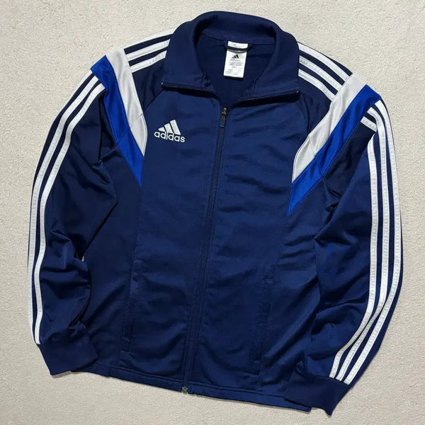 [BUNJANG] Adidas Navy Color Block Track Jacket / 아디다스 네이비 배색 포인트 져지