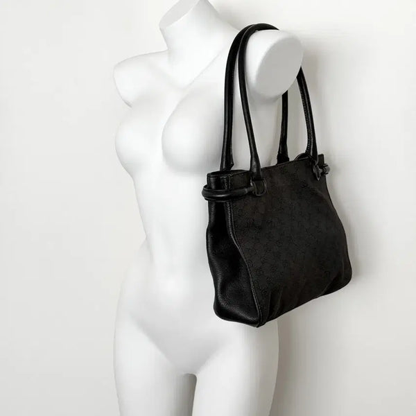[BUNJANG] Gucci Anthracite Denim GG Horsebit Square Shoulder Bag / 구찌 앤트러사이트 데님 GG 홀스빗 스퀘어 숄더백