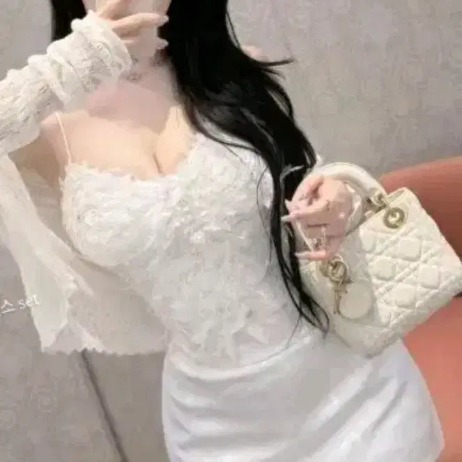 [BUNJANG] Imported Summer Sleeveless Cardigan Set / 수입의류 여름 나시가디건세트