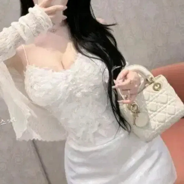 [BUNJANG] Imported Summer Sleeveless Cardigan Set / 수입의류 여름 나시가디건세트