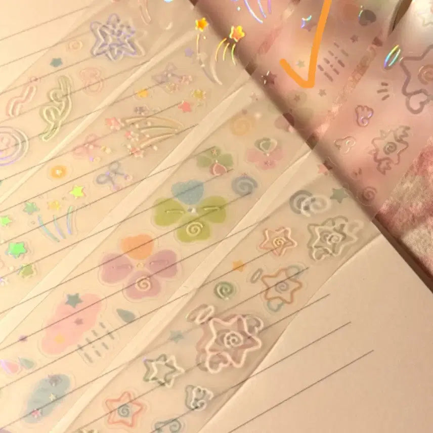 [BUNJANG] 1m "Cooking Cookie" Rainbow Nature Deco Kiss Cut Sticker / 1m 쿠킹쿠키 레인보우네이쳐데코 키스컷