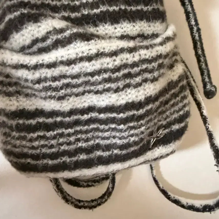 [BUNJANG] TCM Stripe Knit Mini Bag (Brown) / TCM stripe knit mini bag (brown)